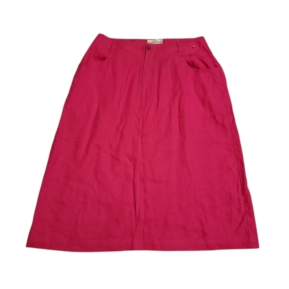 Sigrid Olsen essentials size 12 linen blend pink skirt